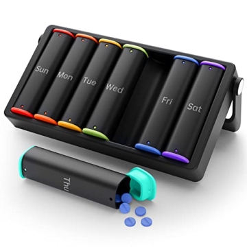 KOVIUU Weekly Pill Organizer: Travel-Friendly 14 Compartment Case