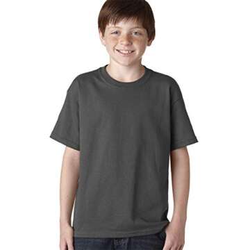 Gildan Youth Heavy Cotton T-Shirt 2-Pack - Comfort & Durability in Charcoal