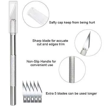 Wallpaper Smoothing Tool Kit Include red Squeegee,Medium-Hardness Squeegee, blue Tape Measure,snitty Vinyl Cutter and Craft Knife with 5 Replacement Blades for Adhesive Contact Paper Application Win