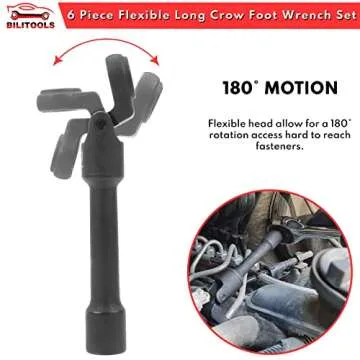 BILITOOLS Flex Head Crowfoot Wrench Set 12-19mm