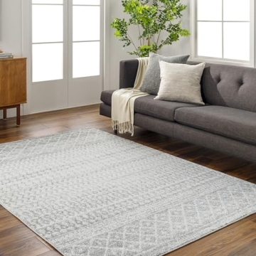 Livabliss Chester Boho Moroccan Area Rug,5'3" x 7'6",Grey