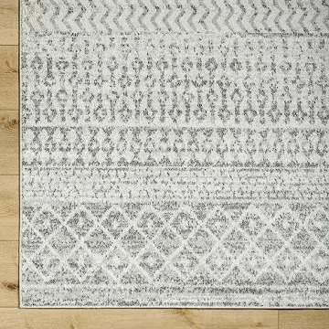 Livabliss Chester Boho Moroccan Area Rug,5'3" x 7'6",Grey