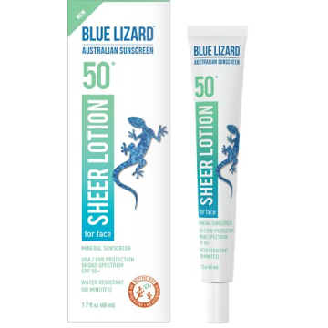BLUE LIZARD Sheer Face Lotion - SPF 50+, 1.7 Oz for Ultimate Sun Protection