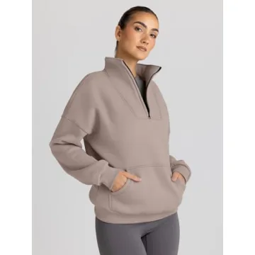 Half Zip Oversized Pullover Sweatshirt for Fall