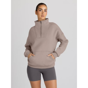 Half Zip Oversized Pullover Sweatshirt for Fall