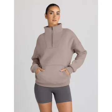 Half Zip Oversized Pullover Sweatshirt for Fall