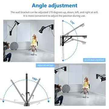 Neewer Wall Mount Boom Arm for Ring Light and Strobe Light