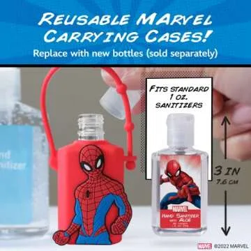 Marvel Hand Sanitizer Holder Set - Portable and Refillable