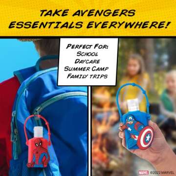 Marvel Hand Sanitizer Holder Set - Portable and Refillable