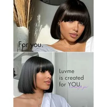 LUVME HAIR Yaki Straight Bob Wig with Bangs - Ready to Go