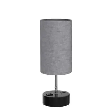 3-Color Temperature Bedside Lamp Nightstand Lamp with USB A Port and C Port, Table Lamp for Bedroom with LED Bulb Small Lamps for Living Room (Gray)