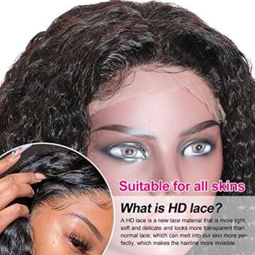 UNICE 5X5 HD Lace Closure Human Hair Wigs for black Women Curly Lace Front Wig Pre Plucked Natural Color