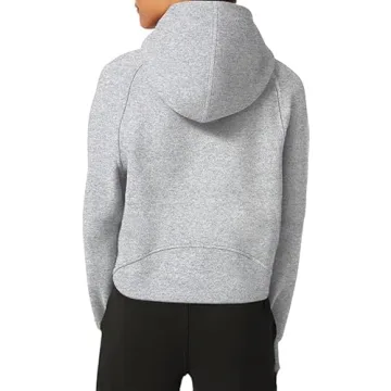 LASLULU Women's Fleece-Lined Cropped Zip Hoodie Fall 2024