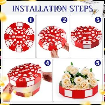 Silipull Giant Casino Decorations 15.7 Inch Large Paper Poker Chips Favor Boxes Jumbo Oversized Poker Game Theme Centerpieces for Tables Casino Birthday Party Decorations(6 Pcs)