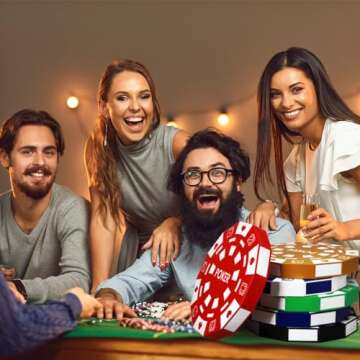Silipull Giant Casino Decorations 15.7 Inch Large Paper Poker Chips Favor Boxes Jumbo Oversized Poker Game Theme Centerpieces for Tables Casino Birthday Party Decorations(6 Pcs)