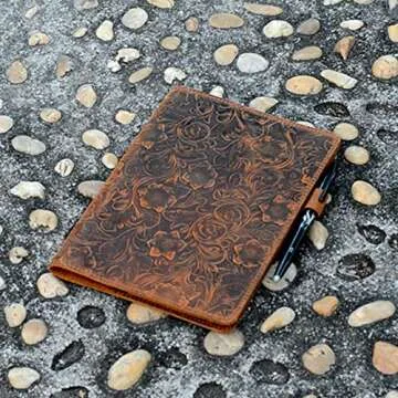 JJNUSA Compatible with Rocketbook Cover Smart Business Handmade Distressed Genuine Leather Notebook ...