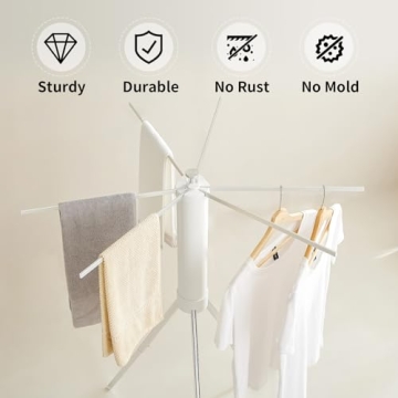 JOOM Portable Folding Tripod Clothes Drying Rack
