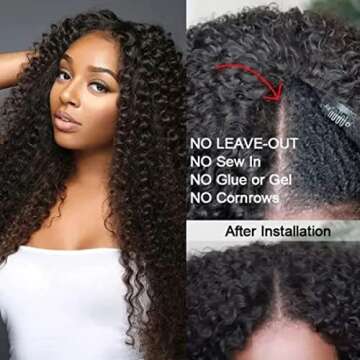 Shop UNICE V Part Curly Wig No Leave Out 180% Density 18 Inch