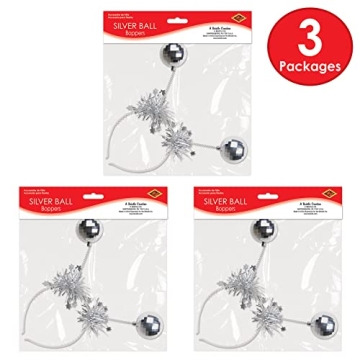 Beistle Silver Ball Boppers for Festivals and Costumes