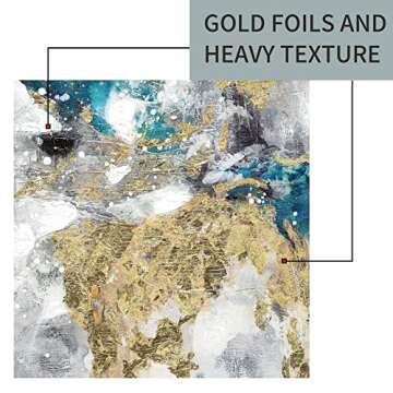 Elegant Blue Abstract Canvas Framed Wall Art for Modern Decor