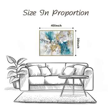 Elegant Blue Abstract Canvas Framed Wall Art for Modern Decor