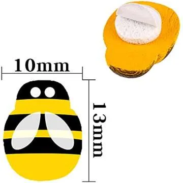 Savita 200 Pack Tiny Wooden Bee Flatback Embellishment Self-Adhesive Bee Stickers Fake Bees ​for C...