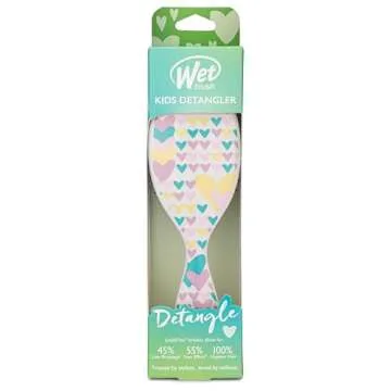 Wet Brush Kids Detangler Hair Brushes - Midi Hearts - Detangling Brush with Ultra-Soft IntelliFlex Bristles Glide Through Tangles with Ease - Pain-Free Comb for All Hair Types