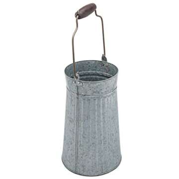 MyGift 10 Inch Vintage Farmhouse Flower Bucket with Handle