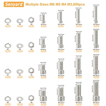 890pcs Metric Screw Assortment with Stainless Steel Quality