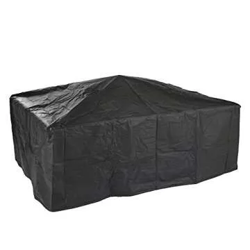 Pure Garden W150098 37" Tile Rectangular Fire Pit, Black