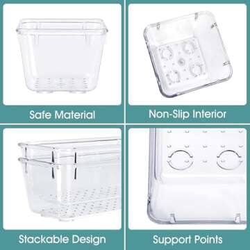 16 Pcs Drawer Organizer Set Dresser Desk Drawer Dividers - 5 Size Bathroom Vanity Cosmetic Makeup Trays - Multipurpose Clear Plastic Storage Bins for Jewelries, Kitchen Gadgets and Office Access