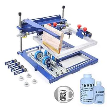 WINUS Manual Curved Screen Printing Machine, A Grade/B Grade/E Grade Cylinder Bottle Cup Press Printing Printer for Cylinder and Cone Glass Plastic Bottle Logo Pattern Printing (A Grade)