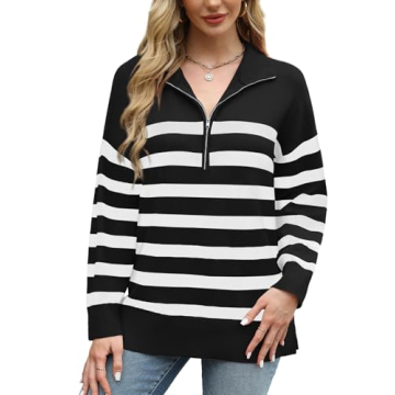 Stylish WIHOLL Striped Sweater for Women - Trendy Comfort
