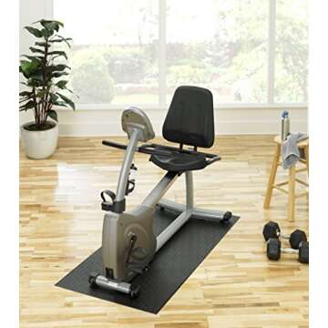 Supermats Heavy Duty Equipment Mat 13GS Made in U.S.A. for Indoor Cycles Recumbent Bikes Upright Exercise Bikes and Steppers (2.5 Feet x 5 Feet) (30-Inch x 60-Inch) (76.2 cm x 152.4 cm) , Black