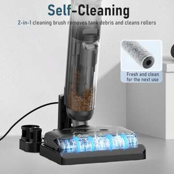 Casavok Wet Dry Vacuum Cleaner, Cordless Vacuum and Mop Combo for Hard Floors and Home, Self-Cleaning System with Voice Prompts and Digital Display for Gift