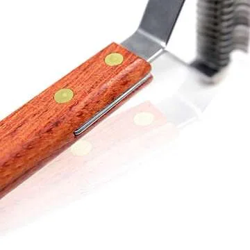 PawsPamper Professional Grooming Rake for Dogs & Cats | Tug-Free Deshedding | Dematting Tool | Classic Wood Handle