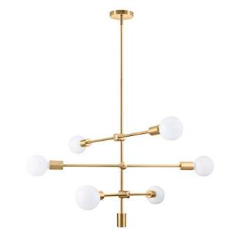 Eurus Home Sputnik Chandelier 6- Light Pendant Lighting Fixture for Dining Room Ceiling Light Fixtur...