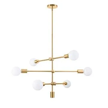 Eurus Home Sputnik Chandelier 6- Light Pendant Lighting Fixture for Dining Room Ceiling Light Fixtur...