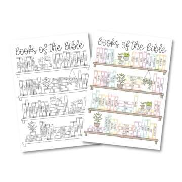 Books of the Bible Sticker, Books of the Bible Book Shelf Sticker, Books of the Bible Tracker Dashboard Sticker, Available in Black or Color (Black)