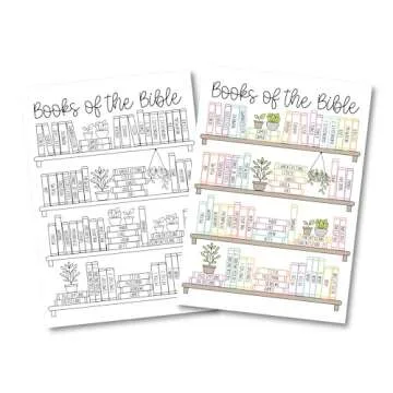 Books of the Bible Sticker, Books of the Bible Book Shelf Sticker, Books of the Bible Tracker Dashboard Sticker, Available in Black or Color (Black)
