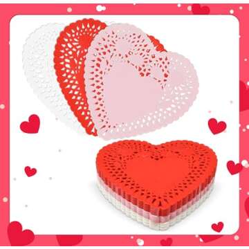 Gift Boutique Valentine Doily Set 240 Pcs for Crafts