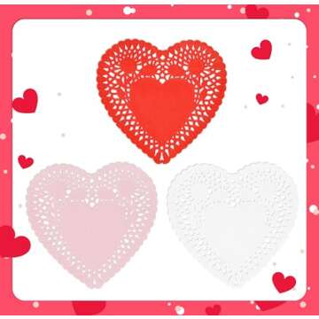 Gift Boutique Valentine Doily Set 240 Pcs for Crafts