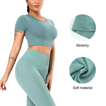 LEINIDINA Seamless Workout Crop Tops for Active Women