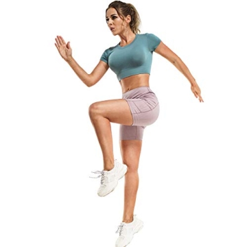 LEINIDINA Seamless Workout Crop Tops for Active Women