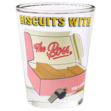 Silver Buffalo Ted Lasso Quotes 4 Pack Mini Glass Set, 1.5 Ounces