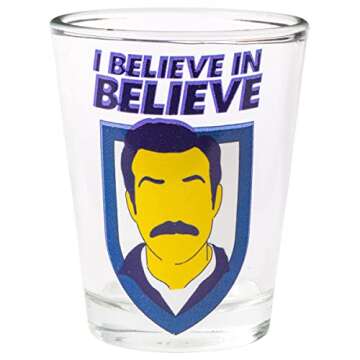 Silver Buffalo Ted Lasso Quotes 4 Pack Mini Glass Set, 1.5 Ounces