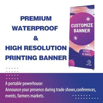 BillyPrint Custom Banner with X Stand 32" x 71" | Personalized X Banner Stand for Advertising, Store...