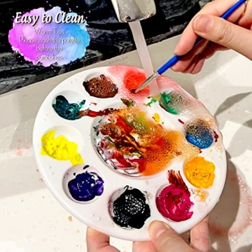 FANDAMEI Round Paint Palette Tray, Perfect for All Ages