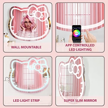 Hello Kitty LED Makeup Mirror with App Control for Vanity