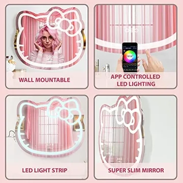 Hello Kitty LED Makeup Mirror with App Control for Vanity